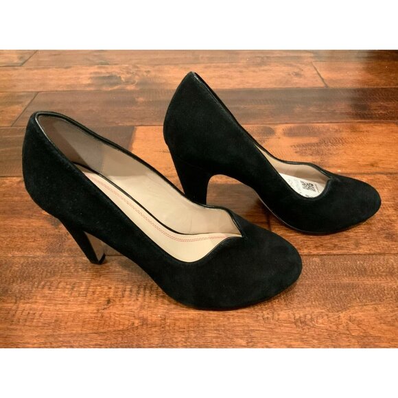 Plenty by Tracy Reese Black Suede Heels, Size 8 (US) 38 (EUR) - Picture 4 of 9